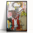 Large abstract wall art featuring a chaotic mix of vibrant colors on a black acrylic frame, ideal for modern art wall decor.