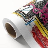 Art deco poster featuring geometric patterns in bold black and gold tones on rolled canvas, ideal for nursery wall art.