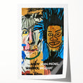 Extra large rolled print featuring an avant-garde Basquiat design in vibrant colors, ideal for art wall dining room.