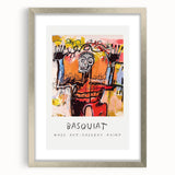 Textured abstract art print in vibrant colors on a silver-framed canvas, suitable for bedroom art.