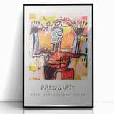 Large abstract wall art featuring bold black and white Basquiat-inspired designs on a framed acrylic.