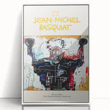 Modern art wall decor featuring a contemporary Basquiat design in vibrant colors on a white acrylic frame.