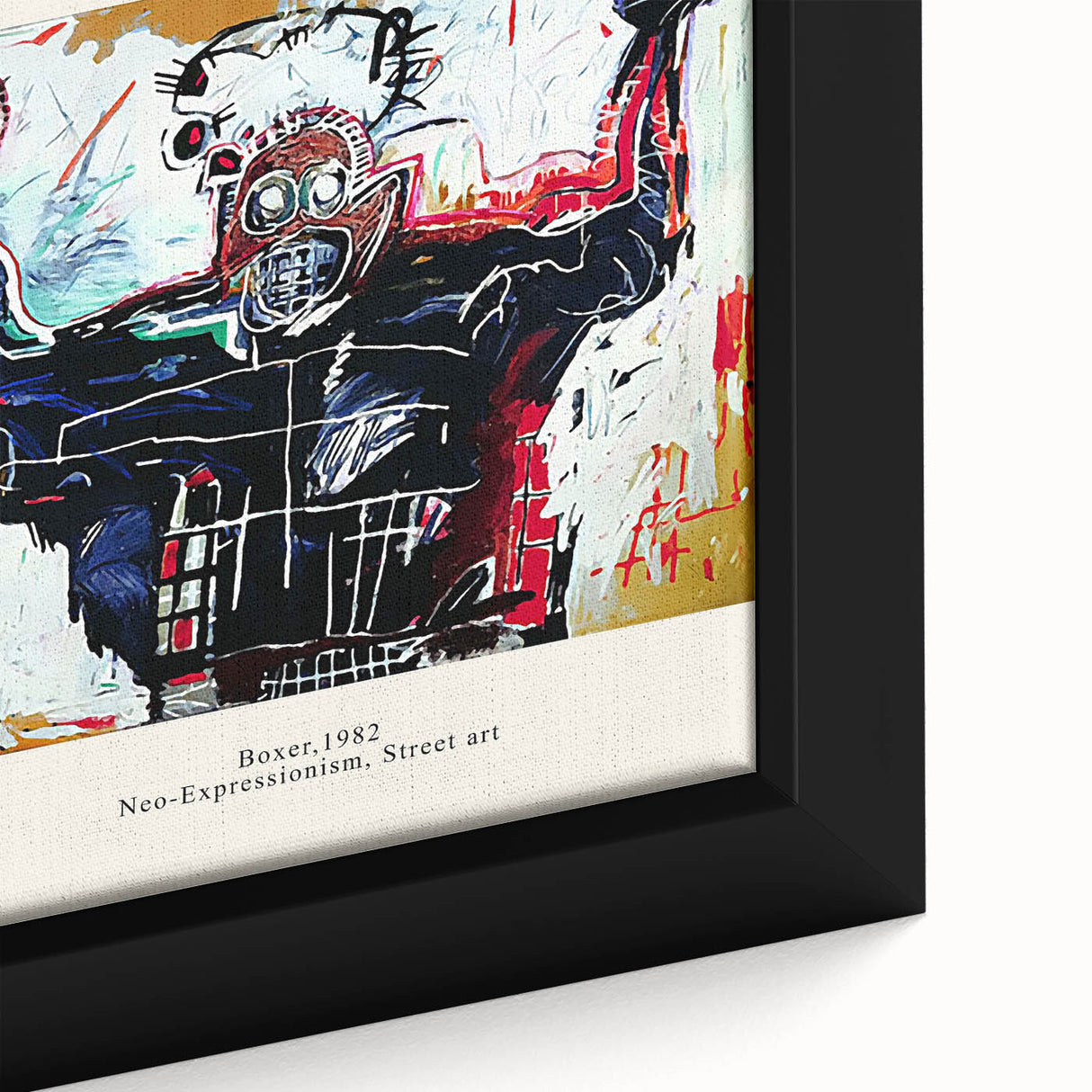 Extra large black wall art featuring a textured, colorful abstract design on framed canvas, ideal for living room decor.
