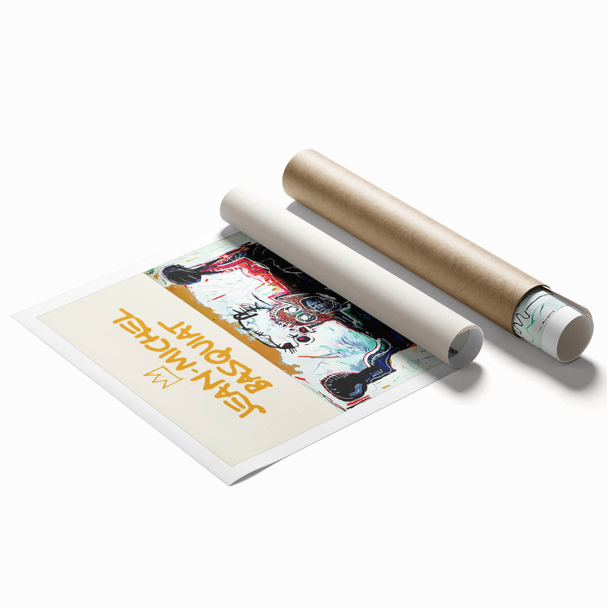Extra large rolled print featuring avant-garde floral design in vibrant colors, ideal for classy bathroom wall art.
