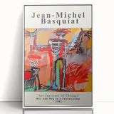 Acrylic print of a contemporary Basquiat-inspired artwork in bold colors, ideal for modern art wall decor.