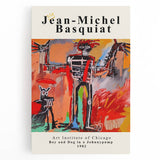 Large black and white Basquiat-inspired abstract canvas, ideal for kitchen wall art.
