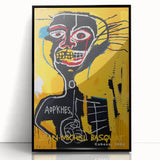 Large abstract wall art featuring multicolored, chaotic patterns on black acrylic, framed, ideal for modern art wall decor.