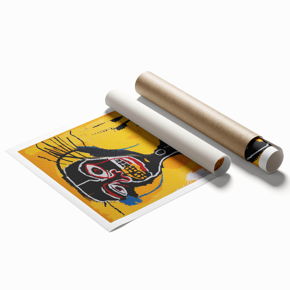 Extra large rolled print featuring a contemporary floral design in vibrant colors, ideal for classy bathroom wall art.