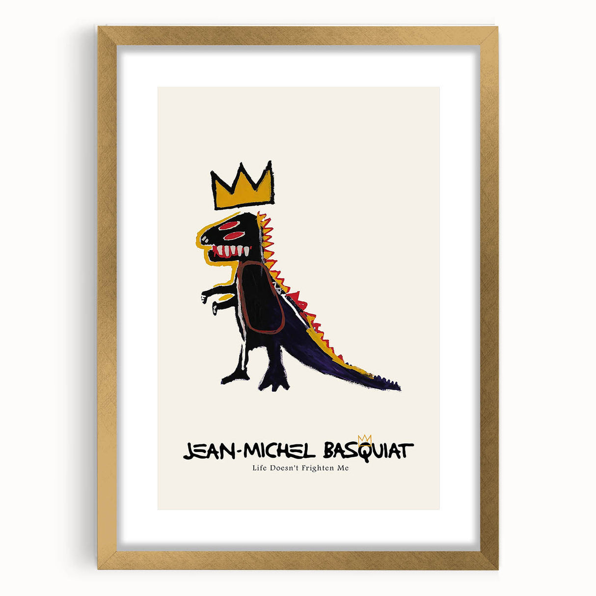 Extra large abstract art print with textured design in vibrant colors on a gold-framed canvas.