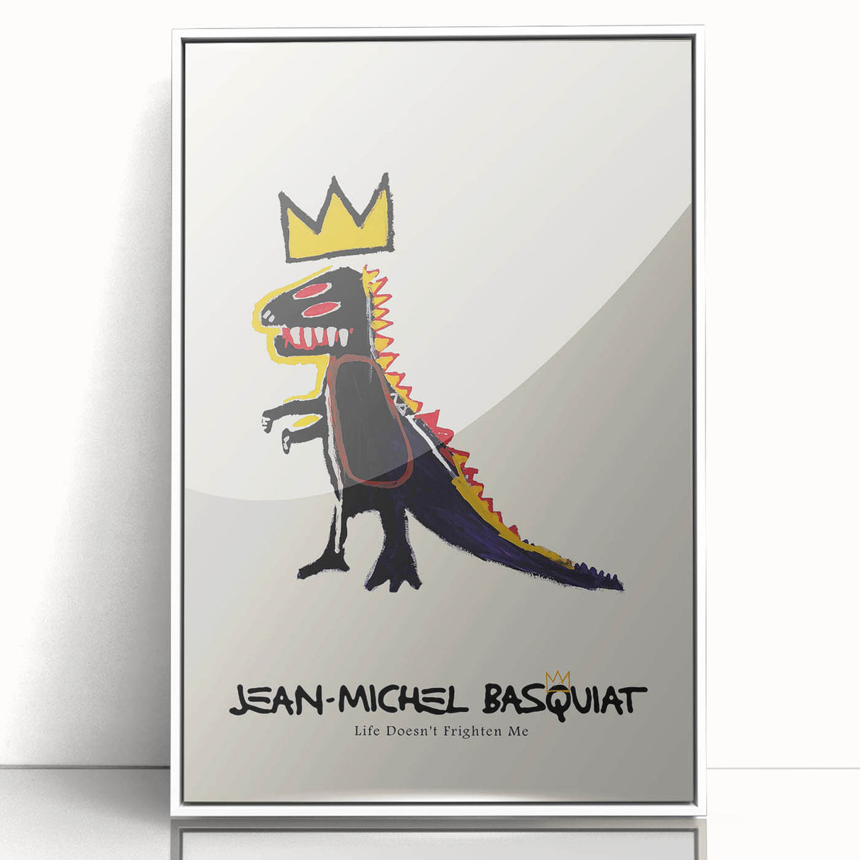 Acrylic print of a contemporary Basquiat-inspired design in vibrant colors, ideal for modern art wall decor.