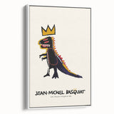 Extra large framed canvas featuring colorful vintage poster art of an avant-garde Basquiat design.