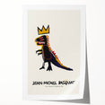 Abstract Basquiat-style artwork on rolled canvas featuring vibrant primary colors, ideal for art wall dining room.