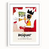 Abstract art print in vibrant primary colors on a white framed canvas, ideal for modern dining room ambiance.