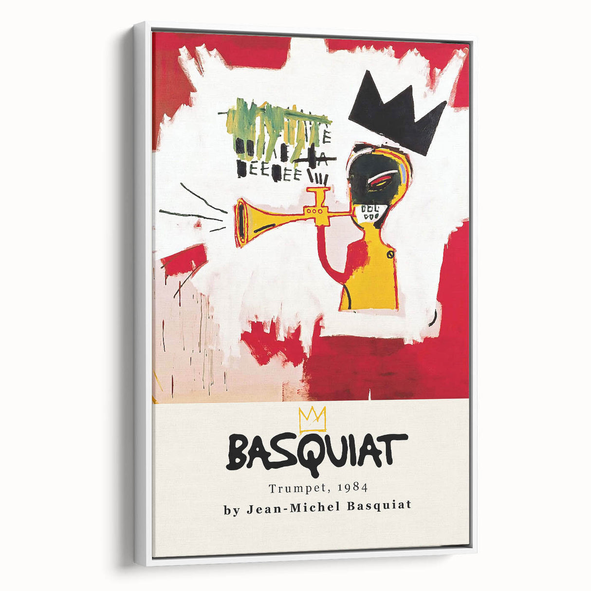 Framed canvas of a vintage poster art featuring abstract black and colorful designs, ideal for living room decor.
