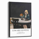 Black and white framed canvas of an Edward Hopper-inspired landscape, ideal for bedroom wall art.