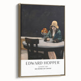 Framed canvas featuring a vintage Edward Hopper landscape painting in muted earth tones, ideal for bedroom wall art.