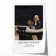 Edward Hopper-inspired floral art on a large rolled print, featuring muted earth tones.