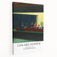 Edward Hopper-inspired wall art on stretched canvas featuring a realistic cityscape in muted colors.