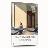 Large abstract wall art on acrylic glass, featuring muted earth tones and geometric shapes.