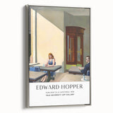 Framed canvas of a vintage Edward Hopper landscape painting, featuring a colorful palette.