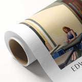 Art Deco style Edward Hopper poster on rolled canvas, featuring muted earth tones, ideal for nursery wall art.