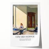 Edward Hopper-inspired floral art on a rolled print, featuring muted earth tones.