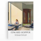 Large black and white Edward Hopper style kitchen art on stretched canvas, featuring a minimalist diner scene.