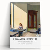 Black and white canvas print of an Edward Hopper style diner scene, ideal for kitchen wall art.
