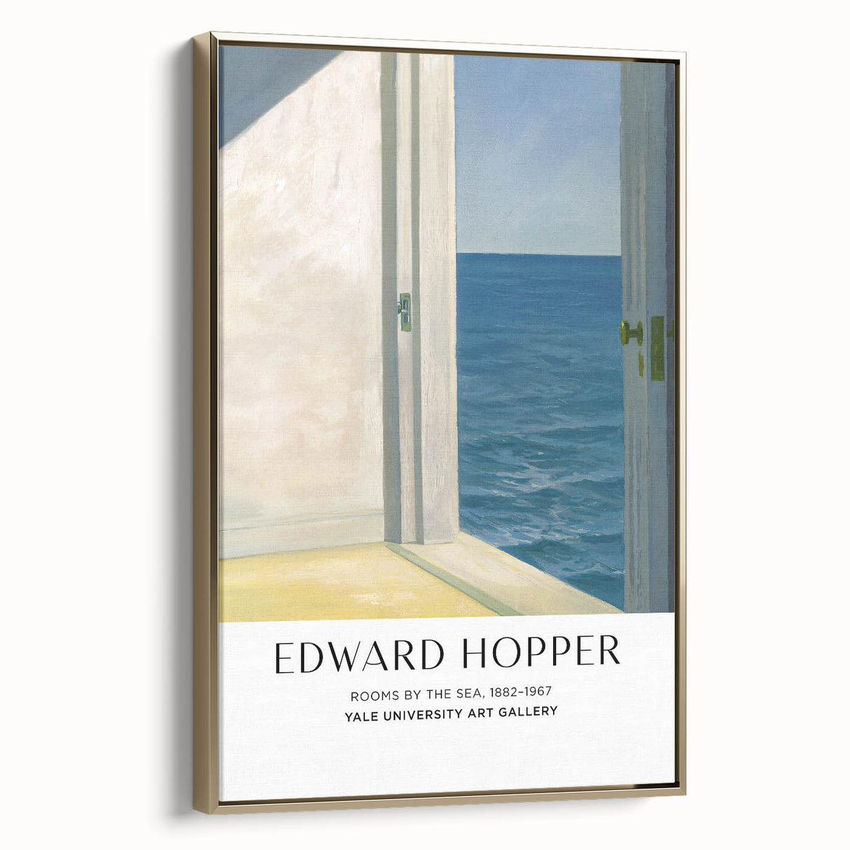 Framed canvas of Edward Hopper-inspired landscape, featuring muted earth tones, ideal for bedroom wall art.