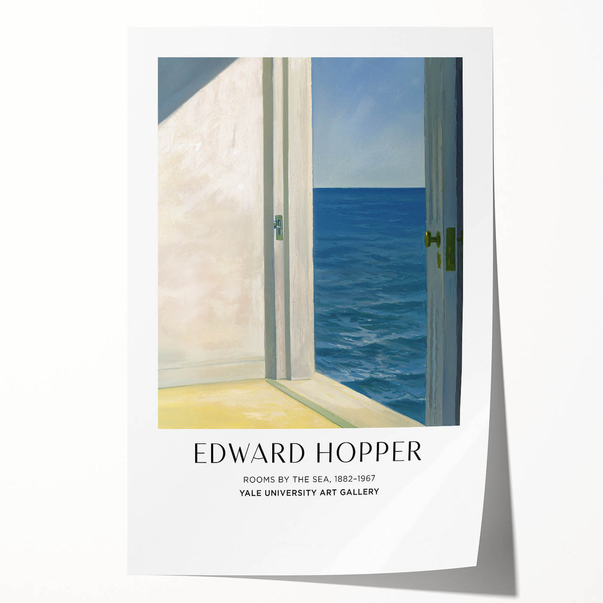 Edward Hopper-inspired floral design on a large rolled print, ideal for art wall dining room placement.