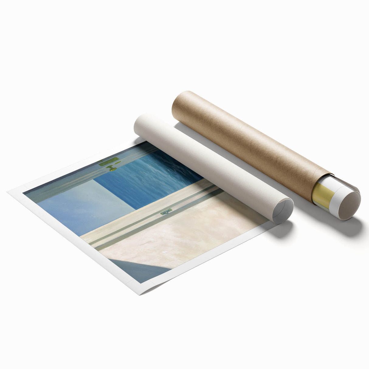 Extra large rolled print of a floral design in muted watercolor tones, suitable for classy bathroom wall art.