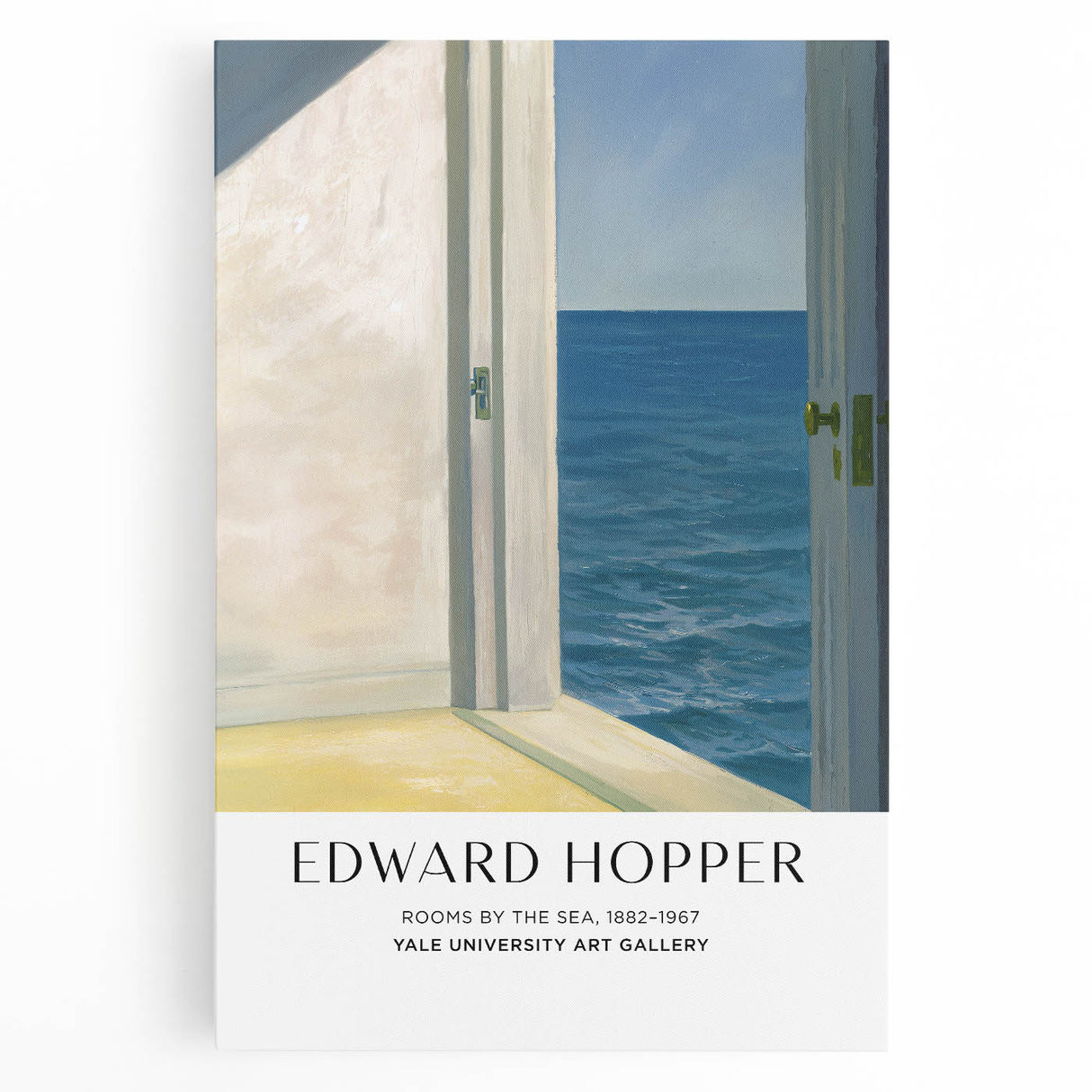Large black and white canvas of an Edward Hopper-style diner scene, suitable for kitchen wall art.