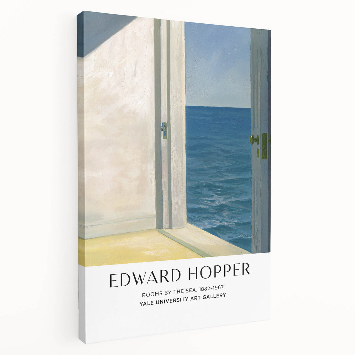 Edward Hopper-inspired contemporary canvas art depicting a serene street scene in muted earth tones.