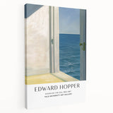Edward Hopper-inspired contemporary canvas art depicting a serene street scene in muted earth tones.