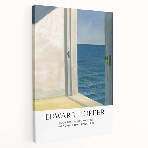 Edward Hopper-inspired contemporary canvas art depicting a serene street scene in muted earth tones.