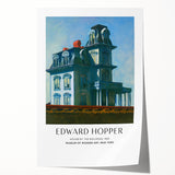 Edward Hopper-inspired floral art on a rolled print, featuring soft pastel colors.