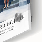 Large abstract wall art in mid-century modernist style on acrylic glass, featuring muted earth tones.