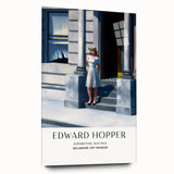 Large abstract wall art featuring muted earth tones in a minimalist Edward Hopper style.