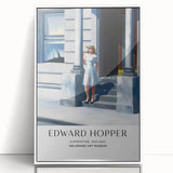 Modern art acrylic print featuring an Edward Hopper design in muted colors, ideal for nursery wall decor.