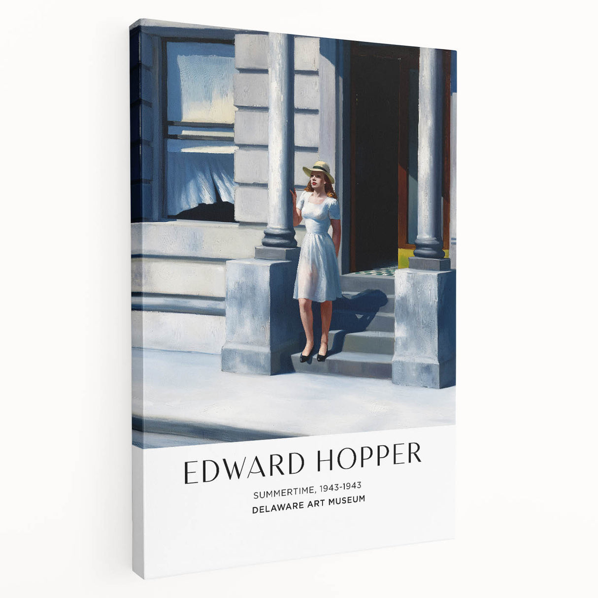 Edward Hopper-inspired contemporary wall art on stretched canvas, displaying muted urban scenes, ideal for kitchen wall art.