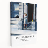 Edward Hopper-inspired contemporary wall art on stretched canvas, displaying muted urban scenes, ideal for kitchen wall art.