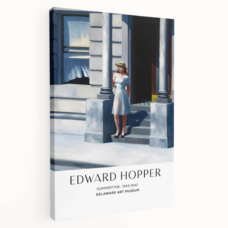 Edward Hopper-inspired contemporary wall art on stretched canvas, displaying muted urban scenes, ideal for kitchen wall art.