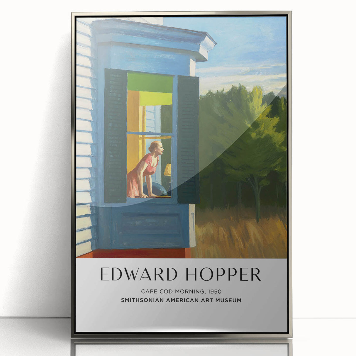 Mid-century modernist art featuring muted tones in a framed acrylic, ideal for modern art wall decor.