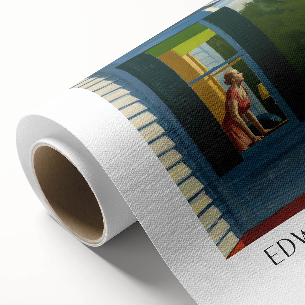 Art deco style poster featuring a serene landscape, in soft pastel colors on rolled canvas, suitable for nursery wall art.