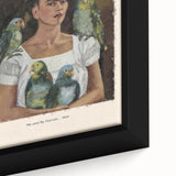 Close-up of a textured, extra large Frida Kahlo portrait in black wall art with colorful accents.