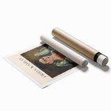 Extra large wall art featuring a contemporary Frida Kahlo portrait in vibrant colors on a rolled print.