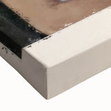 Large art of a black and white portrait of Frida Kahlo on stretched canvas, suitable for bedroom wall decor.