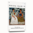 Side view of an acrylic glass print featuring a contemporary Frida Kahlo portrait in bold, vibrant colors.