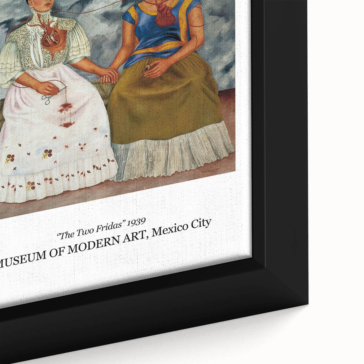 Extra large framed canvas featuring a textured, colorful depiction of Frida Kahlo, ideal for modern living room decor.