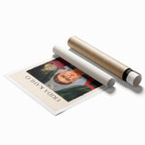 Extra large rolled print featuring a contemporary Frida Kahlo portrait with floral elements.